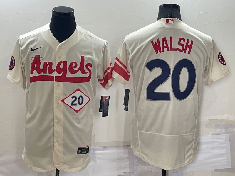 Cheap Men Los Angeles Angels 20 Walsh Cream City Edition Elite Nike 2022 MLB Jerseys